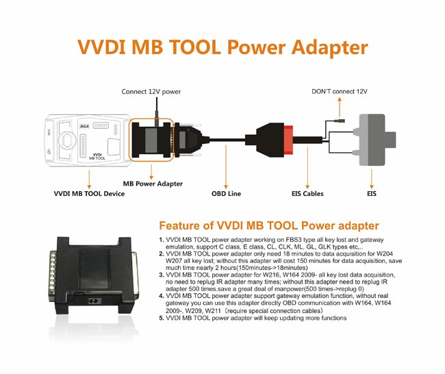 VVDI MB Tool Power Adapter-1