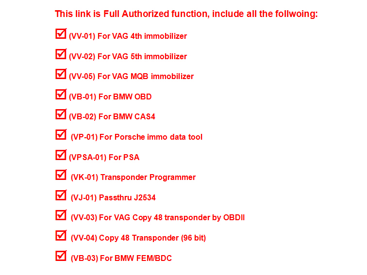 VVDI2 full functions VVDI2 full functions