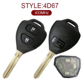 for Toyota RAV4 2 Button Remote Key (Europe) 433MHz,4D-67 Chip Inside