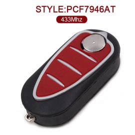 434 MHz Flip Remote Key Fob For Alfa Romeo Mito (Delphi) - PCF7946AT - 71765841