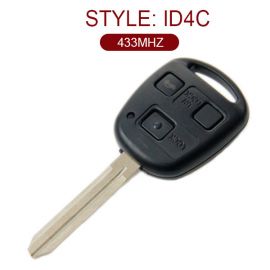 for Toyota 3 Button for Straight Remote Control Key ID4C 433MHz