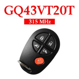 4+1 Buttons 315 MHz Keyless Entry Remote for Toyota Sienna 2004-2017 - GQ43VT20T