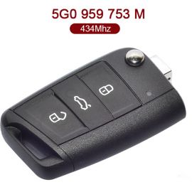 AK001067 for VW Golf Polo Touran ETC Flip Key 3 Button 434MHz ID48 5G0 959 753 M