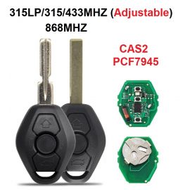 (315LP/315/433MHzAdjustable) (868MHz) PCF7945 Transponder 3 Buttons BMW CAS2  Remote Key for 3 5 series X5 X3 Z4