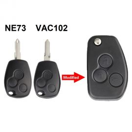 3 Buttons Flip Remote Key Shell for Renault - Pack of 5