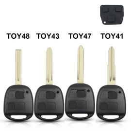 2 Buttons Remote Key Shell TOY47 for Toyota with Rubber Pad - 5 pcs