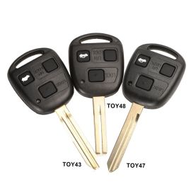 3 Buttons Remote Shell for Toyota with Rubber Pad - 5 pcs