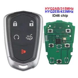 (315/433 MHz) HYQ2AB HYQ2EB- 5 Buttons Smart Proximity Key for 2014-2019 Cadillac ATS ATS-V CTS Sedan XTS Escalade