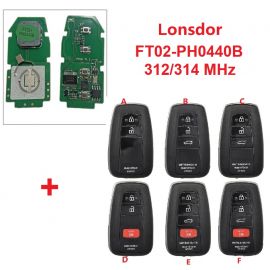 Lonsdor FT02 PH0440B with Key Shell Update Version of FT11-H0410C 312/314/433.58/434.42Mhz For Toyota RAV4 Avalon Frequency Switchable 8A Chip