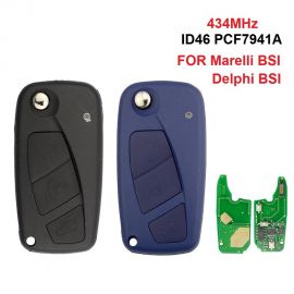 (433MHz) (Marelli BSI / Delphi BSI) ASK PCF7941A / HITAG 2 / 46 CHIP 3 Button Flip Key For Fiat Fiat Panda