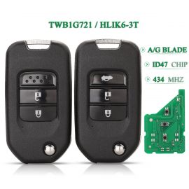 (434Mhz) (A/G Blade) (HLIK6-3T / TWB1G721) ID47 Chip For Honda Civic Accord City CR-V Jazz XR-V Vezel HR-V FRV Remote Key 