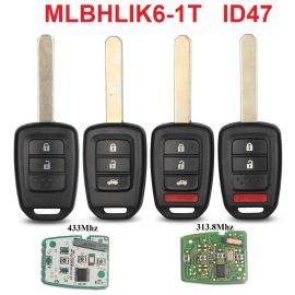 (433MHz / 314 MHz) MLBHLIK6-1T (ID 47) Remote Heady Key for 2014-2019 Honda CR-V / HR-V