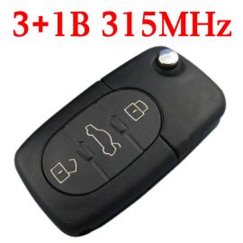 315 MHz 3+1 Buttons Flip Remote Key for Audi