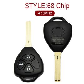 for Toyota 3 Button Remote Key (Laser Blade) 433MHz 68 Chip