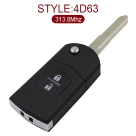 2 Button Flip Remote Key 313.8MHz (with 4D63) for Mazda M6 M3