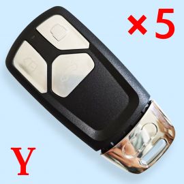 3 Buttons Flip Remote Key Shell with Uncut Emergency Key for Audi TT A4 A5 S4 S5 Q7 SQ7 2017 - 5 pcs
