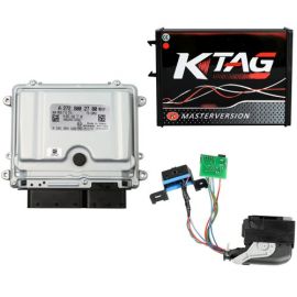 Benz ME9.7 ECU ECM Engine Computer with Renew Cable & V2.25 KTAG Firmware V7.020 EU Online Version Red PCB