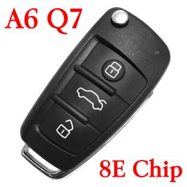 3 Buttons 434 MHz Flip Remote Key for Audi A6 Q7 - with 8E Chip