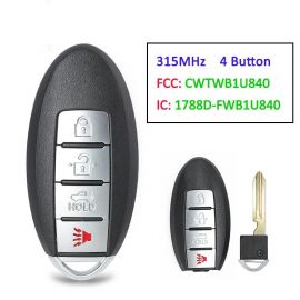 (315MHz) CWTWB1U840 3+1 Buttons Smart Proximity Key for Nissan Leaf 2013-2017