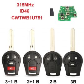 (315MHz) CWTWB1U751 Remote Head Key for Nissan 2003-2017 