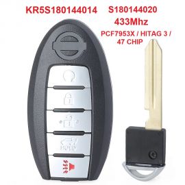 (433Mhz) S180144020 KR5S180144014  4+1 Button Smart Key For Nissan Altima