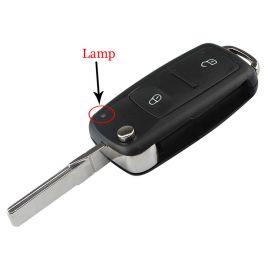 2 Buttons Flip Remote Key Shell for VW 202AD Type - 5 pcs