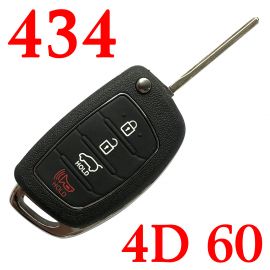 3+1 Buttons FSK 434 Mhz Flip Remote Key with 4D60 Chip for Hyundai Santa Fe IX45 2013 ~ 2015