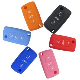 Silicone Cover for 3 Buttons Peugeot 3008 308 RCZ 508 408 407 307 Car Keys - 5 Pieces
