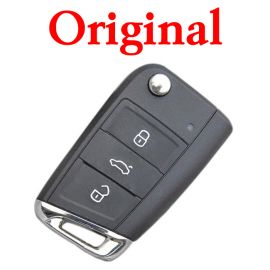 Original 3 Buttons 434 MHz MOQ Flip Remote Key for VW  - 5G0 959 753 BB