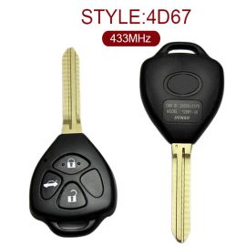 for Toyota Europe Camry 3 Button Remote Key (Trunk) 433MHz 67 Chip