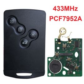 (433 MHz) PCF7952A Keyless-go 4 Buttons Smart Proximity Card for Renault Megane