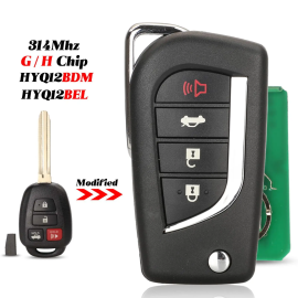 3+1 Buttons 315 MHz Flip Remote Key for Toyota Camry Corolla 2012-2014 with G Chip - HYQ12BDM