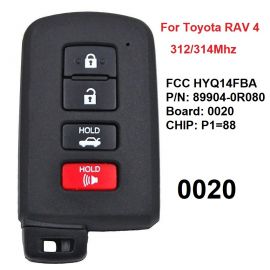 (Board # 281451- 0020) (P/N: 89904-0R080) (FCC HYQ14FBA) Smart Key For Toyota RAV 4