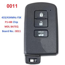 (Board No.: 0011) (MDL BA7EQ) (433/434Mhz) Smart Key For Toyota Auris Yaris/Hybris