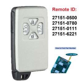 (Board ID:271451-0500 / 0780 / 0111 / 6221 ) Smart Remote Key Fob for Toyota Alpha Previa Sienna RV4 Yaris Corolla 2005-10