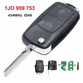 Remote Control Key for VW 2 Button 433MHz FCCID: 1JO 959 753