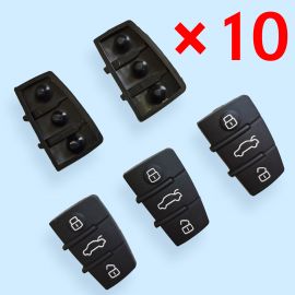 3 Buttons Rubber Pad Key Shell for Audi  - 10 pcs