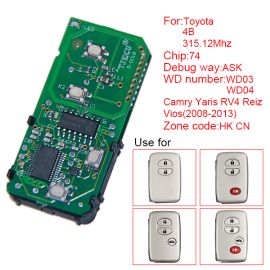 (Number 271451-3370-Eur) 315.12MHz 4 Button for Toyota Smart Card Board