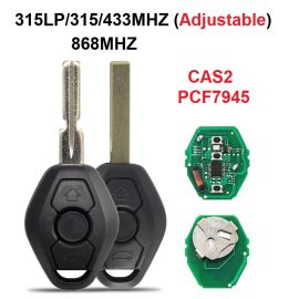(315LP/315/433MHzAdjustable) (868MHz) PCF7945 Transponder 3 Buttons BMW CAS2 Remote Key for 3 5 series X5 X3 Z4