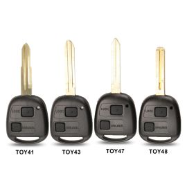 2 Button Remote Shell with TOY43 Blade for Toyota with logo 5 pcs