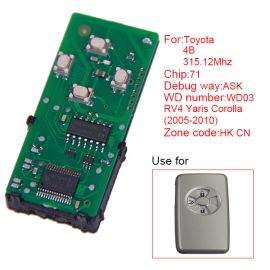 (Number 271451-0111-HK-CN) 315.12MHz 4 Button for Toyota Smart Card Board
