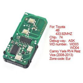 (Number 271451-3370-Euro) 433.92MHz 4 Button for Toyota Smart Card Board