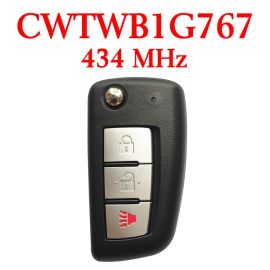 (434 MHz) CWTWB1G767 / (4A Chip) 2+1 Buttons Flip Remote Key for Nissan Rogue 2014-2018