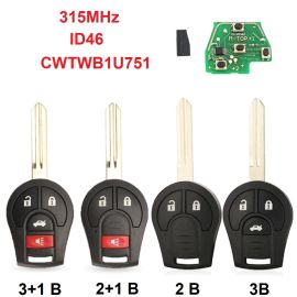 (315MHz) CWTWB1U751 Remote Head Key for Nissan 2003-2017