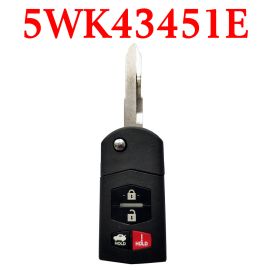 3+1 Buttons 315 MHz Flip Remote Key for Mazda 6 2009-2013 - 5WK43451E (ID 83 Chip)