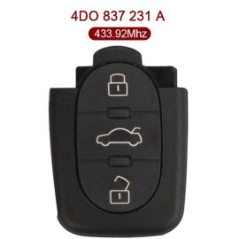3 Buttons 434 MHz Remote Key for Europe South America Audi - 4D0 837 231A