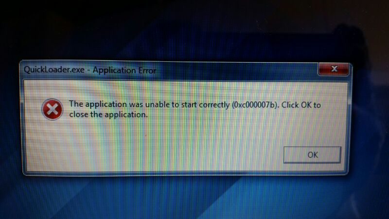 0x000007b error