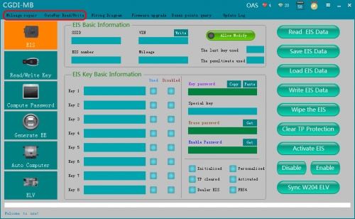 Mileage Correction and Gateway Authorization for CGDI MB